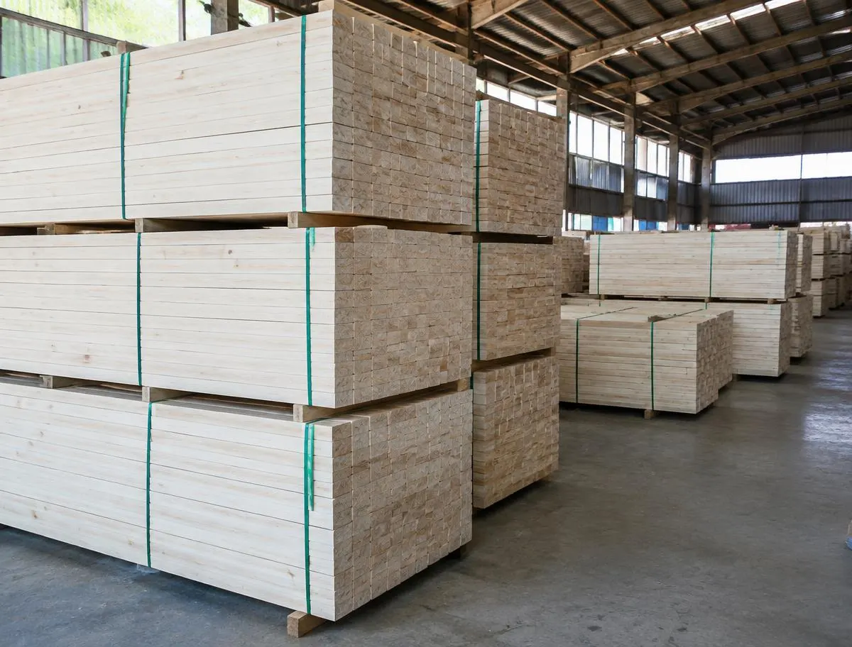 SPF Whitewood Timber (Safed Lakdu) — sorted stock in a timber yard